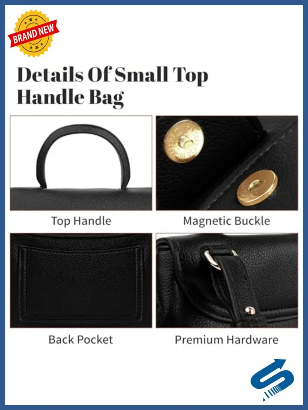 Mini Faux Leather Top Handle Satchel Bag with Adjustable Strap